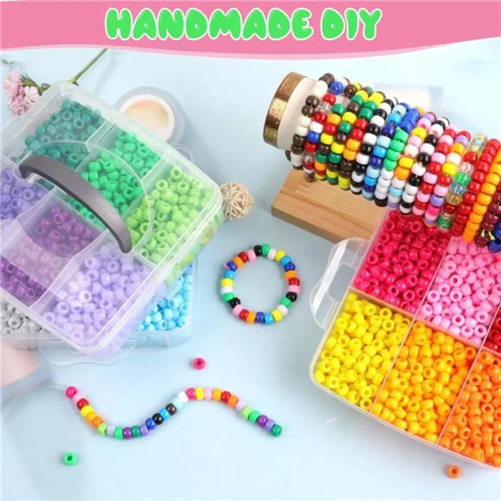 Pony Beads for Bracelets 3600 Pcs Plastic Beads for Friendship Bracelets